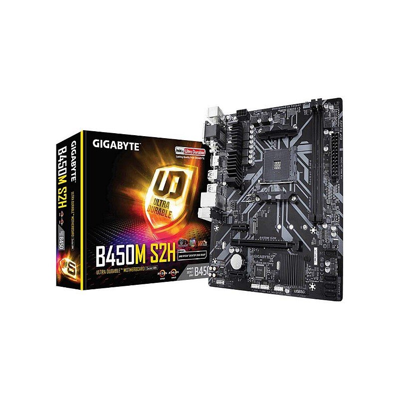 GIGABYTE AMD B450M S2H Ultra Durable Motherboard with Realtek GbE LAN with cFosSpeed PCIe Gen3x4 M.2