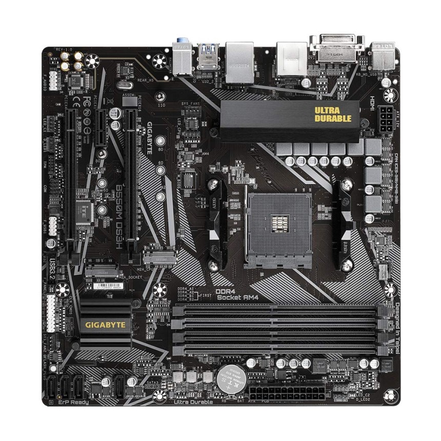 GIGABYTE B550M Ds3H Ultra Durable Micro ATX Motherboard with Pure Digital Vrm Solution, Pcie 4.0 X16 Slot, RGB Fusion 2.0, Q-Flash Plus, Ddr4 Sdram