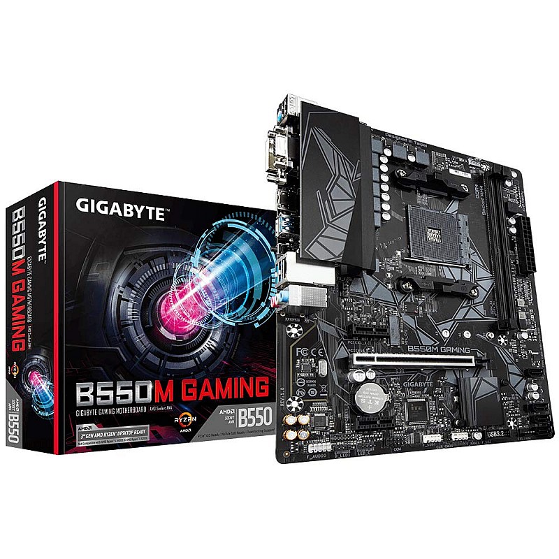 GIGABYTE B550M Gaming with Pure Digital VRM Solution PCIe 4.0 3.0 x4 M.2 RGB Fusion 2.0 Smart Fan 5 Q-Flash Plus