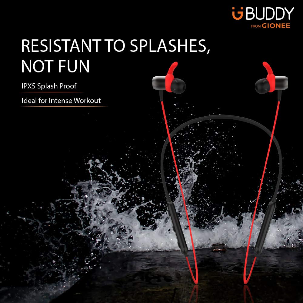 GIONEE Trance 103 Wireless in Ear Neckband Headphone with Mic (Red)