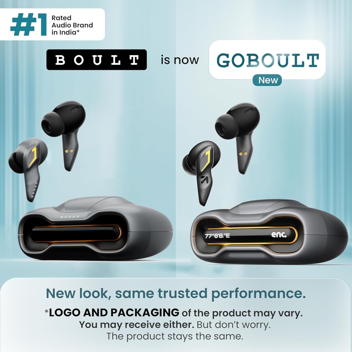 GOBOULT Astra Truly Wireless in Ear Earbuds with 48H Playtime, Built-in App Support, 45ms Low Latency Gaming, 4 Mics ENC, Breathing LEDs,13mm Bass Drivers, TWS Ear Buds (Smoky Metal)