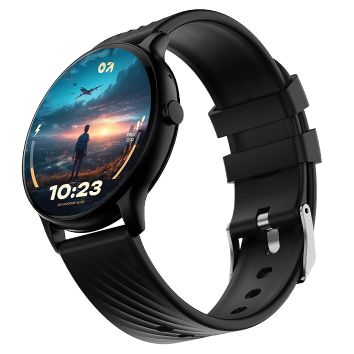 GOBOULT Dire Smart Watch with 1.38'' 2.5D Curved HD Display, BT Calling, IP67, 500 Nits Brightness,250+ Watchfaces, 120+Sports Mode, AI Voice Assistant, SpO2 Monitoring (Black Strap) GOBOULT Dire Smart Watch with 1.38'' 2.5D Curved HD Display, BT Calling, IP67, 500 Nits Brightness,250+ Watchfaces, 120+Sports Mode, AI Voice Assistant, SpO2 Monitoring (Black Strap)