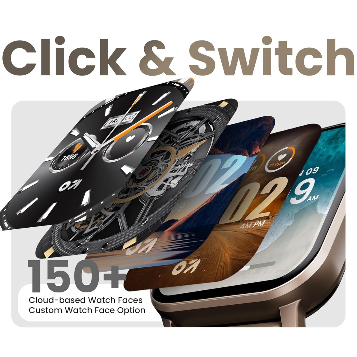 GOBOULT Drift+ Smart Watch 1.85''HD Screen,Bluetooth Calling, IP67, 500Nits Brightness,150+ Watchfaces, AI Voice Assistant, SpO2 Monitoring, 100+ Sports Mode Smartwatch (Snow Leather) GOBOULT Drift+ Smart Watch 1.85''HD Screen,Bluetooth Calling, IP67, 500Nits Brightness,150+ Watchfaces, AI Voice Assistant, SpO2 Monitoring, 100+ Sports Mode Smartwatch (Snow Leather)