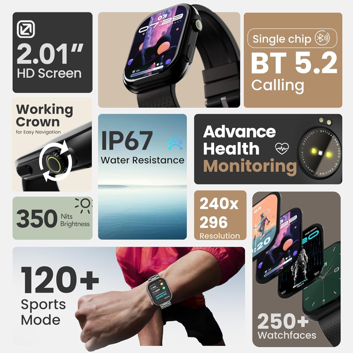 GOBOULT Newly Launched Drift Max Smartwatch 2.01''HD Screen,BT Calling 5.2, 350Nits Brightness,IP67, 150+Watchfaces, 120+Sports Modes,AI Voice Assistant, SpO2 Monitoring(Pure Black) GOBOULT Newly Launched Drift Max Smartwatch 2.01''HD Screen,BT Calling 5.2, 350Nits Brightness,IP67, 150+Watchfaces, 120+Sports Modes,AI Voice Assistant, SpO2 Monitoring(Pure Black)