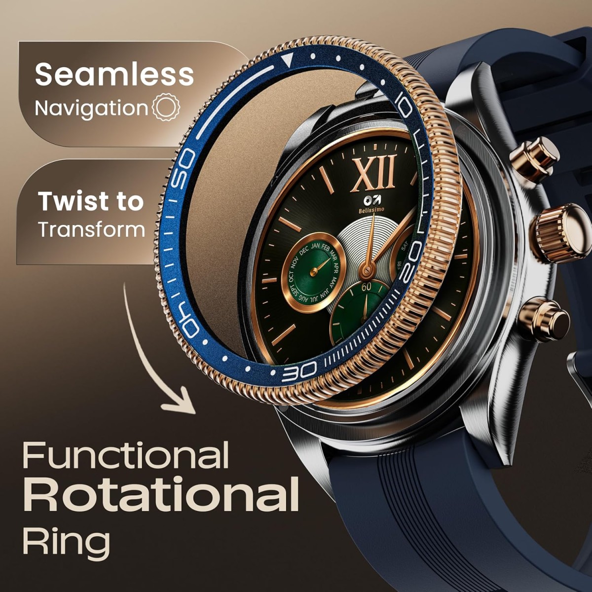 GOBOULT Newly Launched Saber Smart Watch 1.43'' AMOLED Display, BT Calling, Rotating Bezel, 200+Watchfaces, 700 Nits Brightness, AI Voice Assistant, SpO2 Monitoring, 120+ Sports Mode (Blue) GOBOULT Newly Launched Saber Smart Watch 1.43'' AMOLED Display, BT Calling, Rotating Bezel, 200+Watchfaces, 700 Nits Brightness, AI Voice Assistant, SpO2 Monitoring, 120+ Sports Mode (Blue)