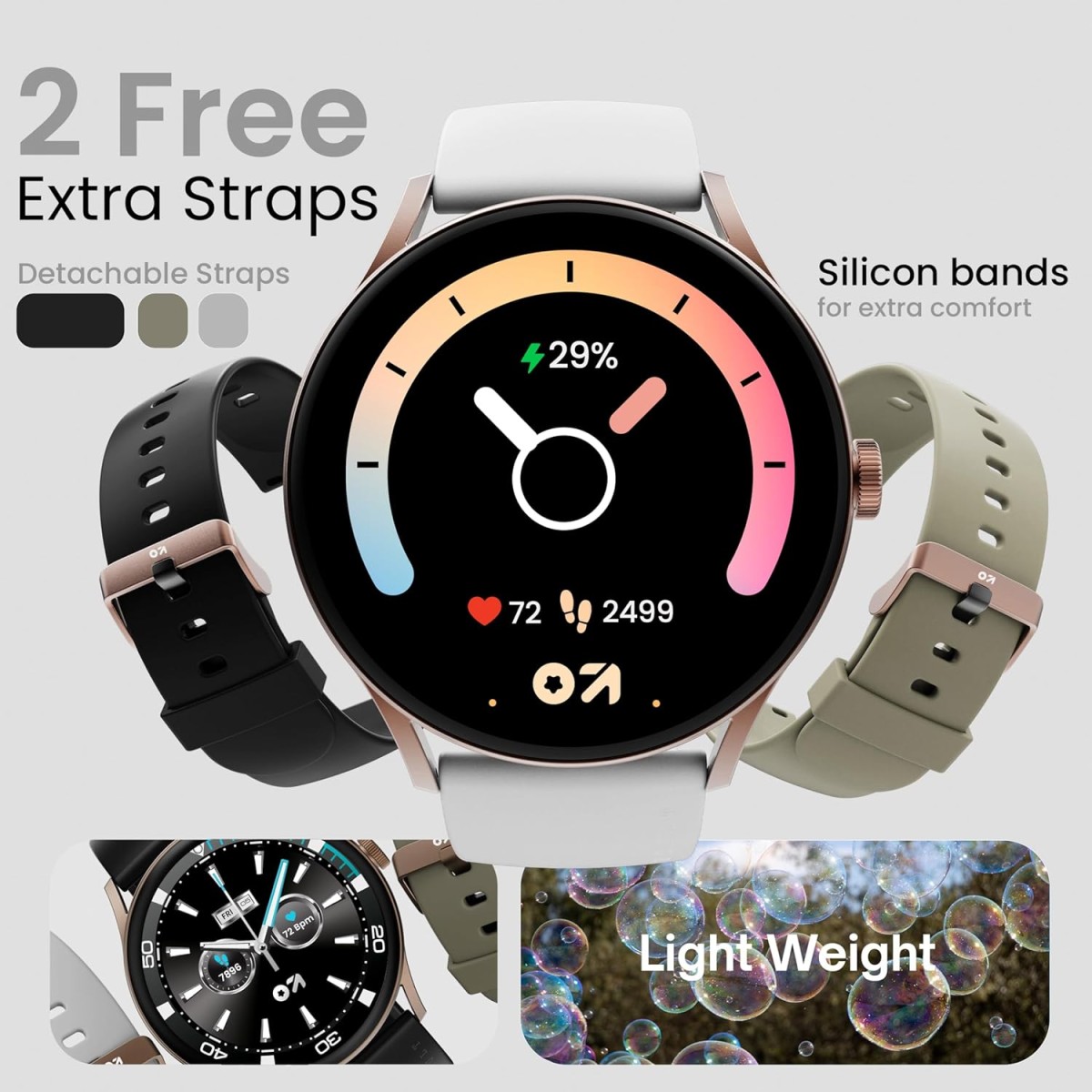 GOBOULT Rover Pro Smart Watch 1.43'' AMOLED, Free Straps, Bluetooth Calling, IP68, Zinc Alloy Frame, 1000 Nits Brightness, AI Voice Assistant, SpO2, 120+ Sports Mode Smartwatch (Icon) GOBOULT Rover Pro Smart Watch 1.43'' AMOLED, Free Straps, Bluetooth Calling, IP68, Zinc Alloy Frame, 1000 Nits Brightness, AI Voice Assistant, SpO2, 120+ Sports Mode Smartwatch (Icon)