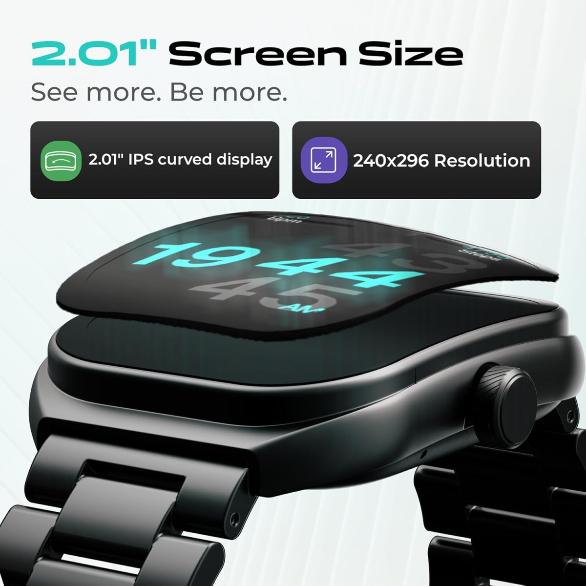 GOBOULT Trail Smart Watch 2.01'' 3D Curved HD Display, BT Calling, Working Crown, 190+Watchfaces, 500 Nits Brightness, AI Voice Assistant, SpO2 Monitoring, 120+ Sports (Metal Black) GOBOULT Trail Smart Watch 2.01'' 3D Curved HD Display, BT Calling, Working Crown, 190+Watchfaces, 500 Nits Brightness, AI Voice Assistant, SpO2 Monitoring, 120+ Sports (Metal Black)