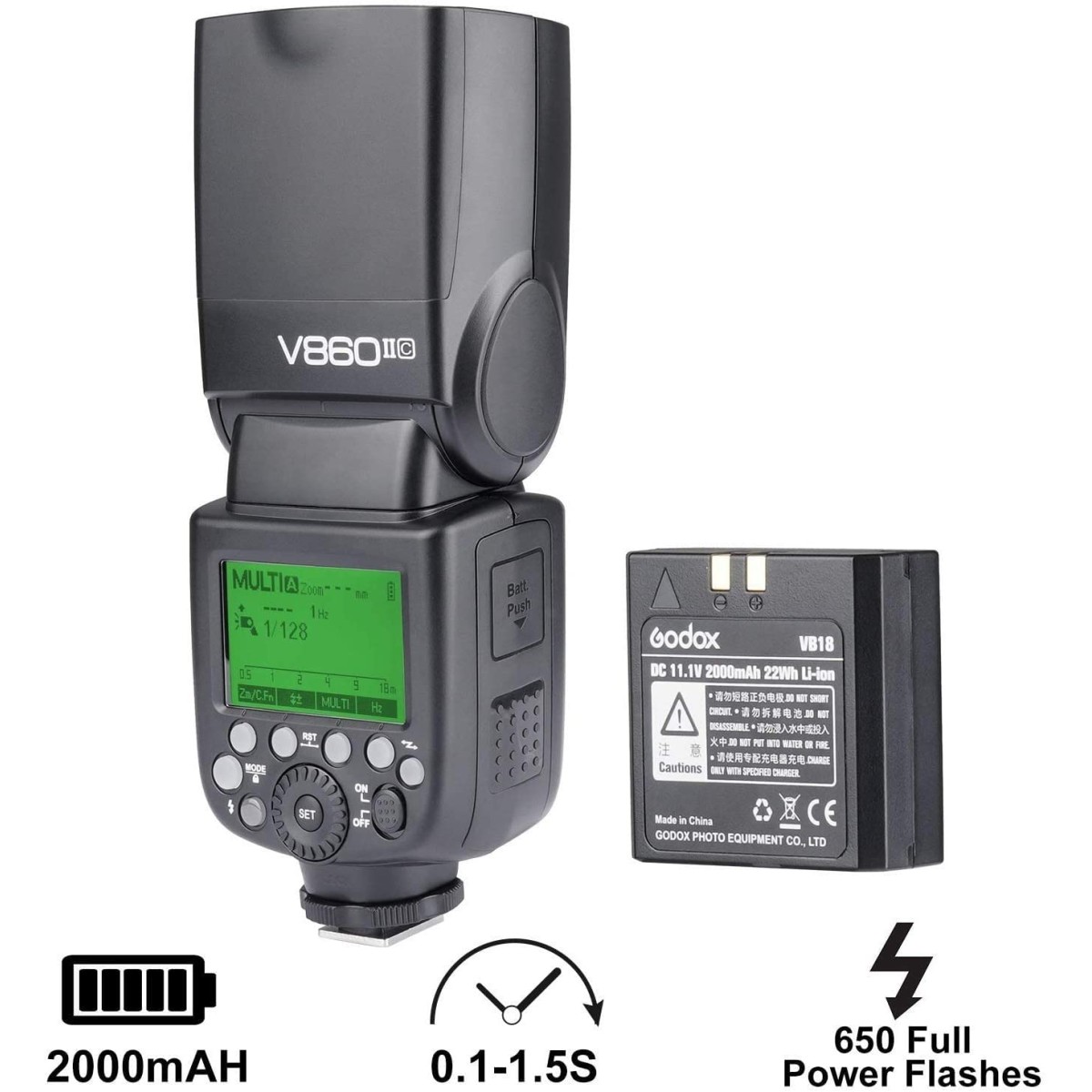 GODOX Ving V 860 II TTL Li-Ion Flash Kit for Canon Cameras (Black)