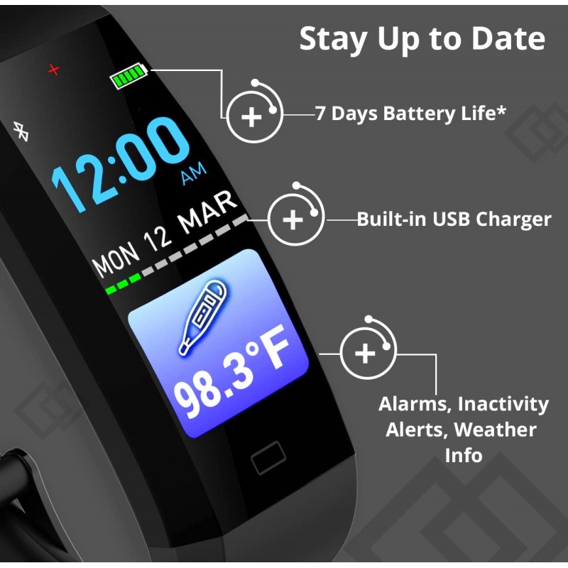 GOQii Vital 3.0 Full Touch, Smart Notification Waterproof, Smart tracker For Android Phones, Body Temperature,Blood Pressure, Heart Rate & Sleep Tracking with 3 months Personal Health Coaching (Black) GOQii Vital 3.0 Full Touch, Smart Notification Waterproof, Smart tracker For Android Phones, Body Temperature,Blood Pressure, Heart Rate & Sleep Tracking with 3 months Personal Health Coaching (Black)