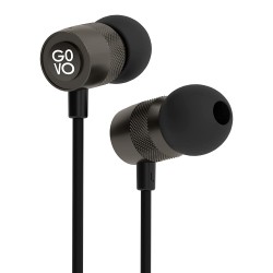 GOVO GOBASS 910 in-Ear Wired Earphones with Mic and Tangle Free Cable (Gun Metal Grey)