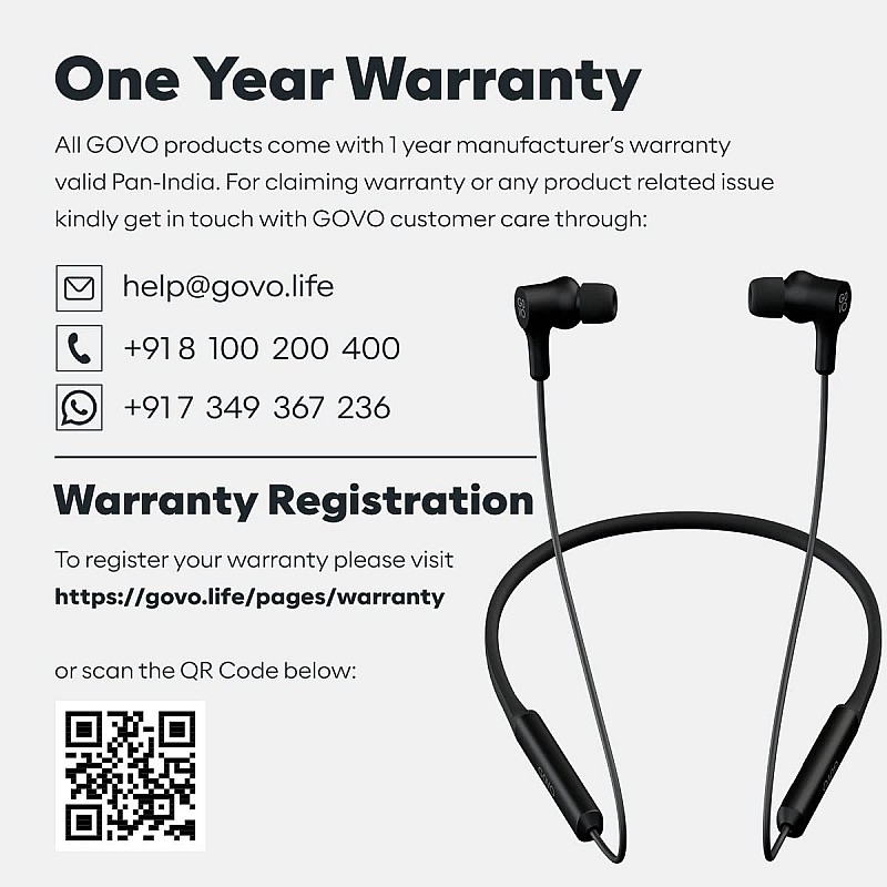 GOVO GOKIXX 610 Wireless Bluetooth Neckband in Ear Earphone with Mic, 9H Playtime 