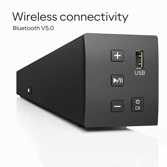 GOVO GOSURROUND 610 100 Watt 2.1 Channel with Wireless Bluetooth Soundbar (Platinum Black)