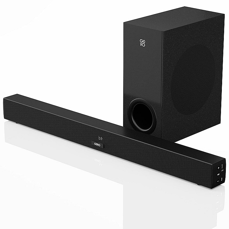 GOVO GOSURROUND 610 100 Watt 2.1 Channel with Wireless Bluetooth Soundbar (Platinum Black)