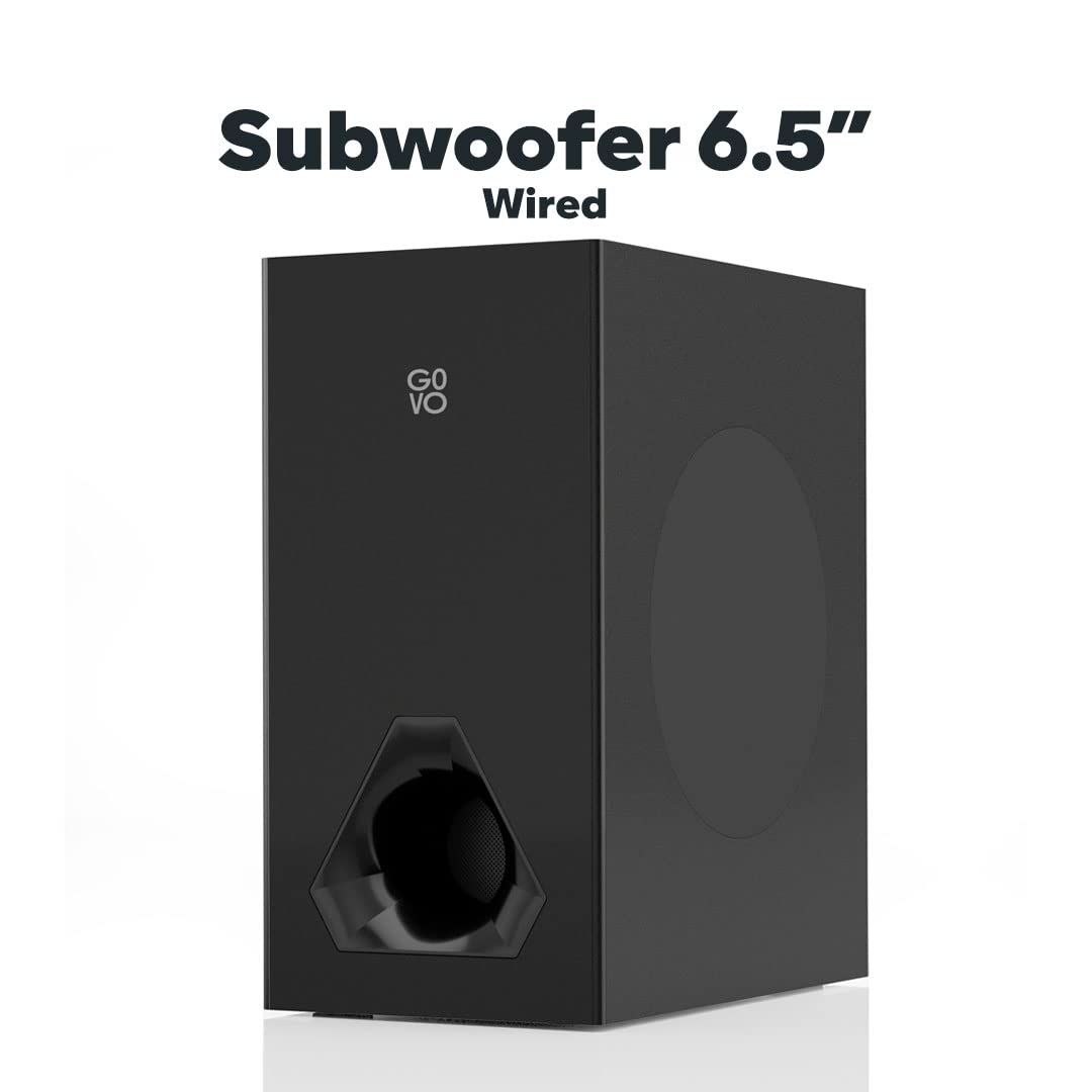 GOVO GOSURROUND 900 200W Soundbar, 2.1 Channel Home Theatre, 6.5” Wired Stylish Remote (Platinum Black)