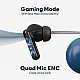 GOVO GoBuds 445 Wireless Earbuds: with 72H Playtime, Quad Mic ENC, Rapid Charge (5 mins charge= 120 mins playtime), Low Latency Mode, 12mm Drivers, Bluetooth v5.3,Smart Touch Controls (Platinum Black)