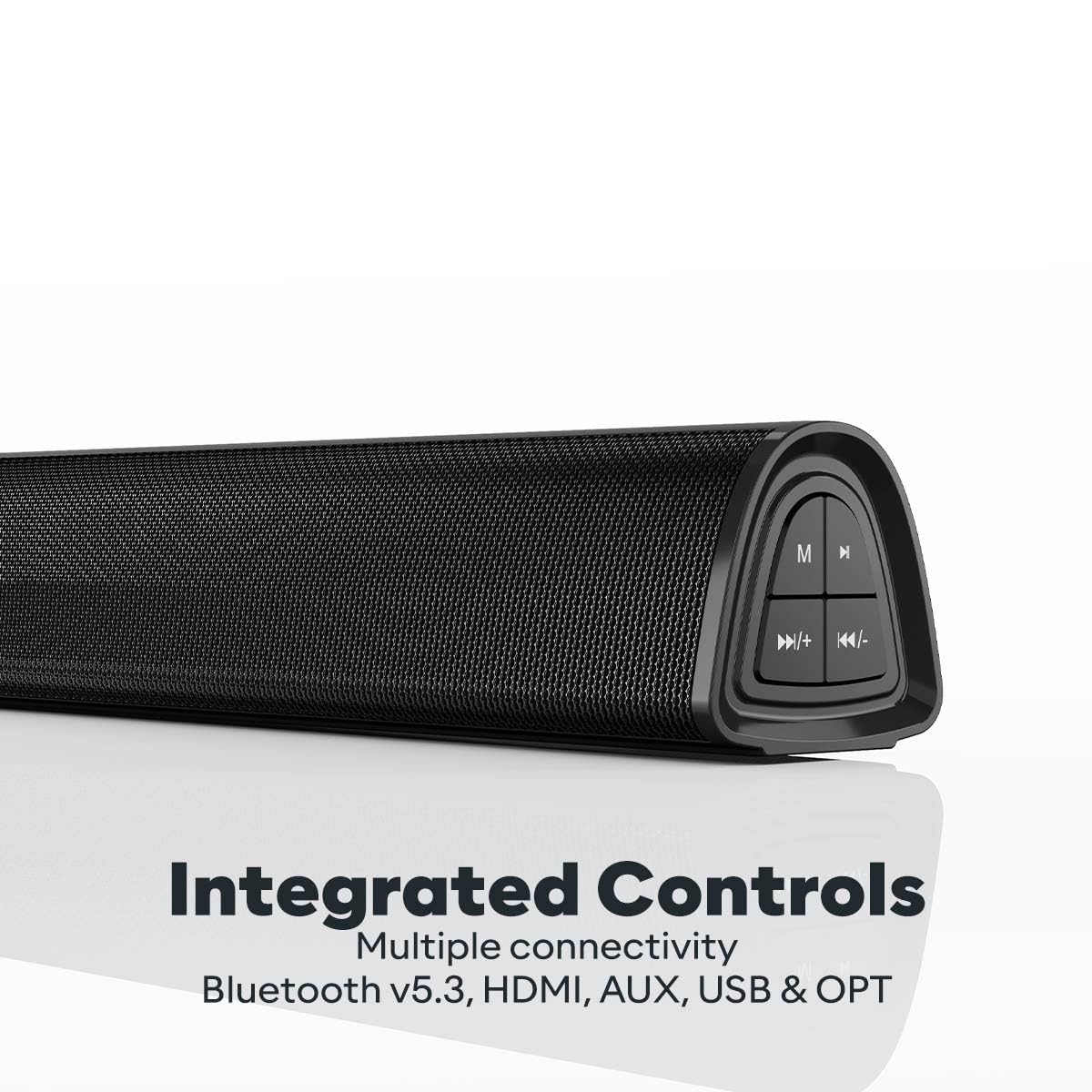 GOVO GoSurround 925 | 200W Sound bar, 2.1 Channel Home Theatre, 6.5" subwoofer, HDMI, Opt, AUX, USB & Bluetooth, 3 Equalizer Modes, Stylish Remote & LED Display (Black)