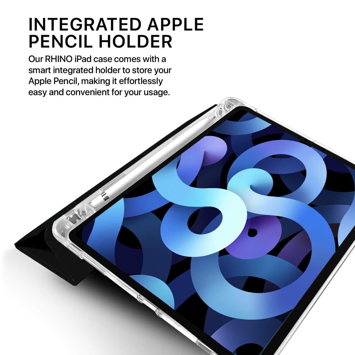 GRIPP Rhino Transparent PC Back Case for iPad Air 10.9 inch (4th/5th Generation) (2020/2022) | iPad Air 11" (M2/M3) | Black