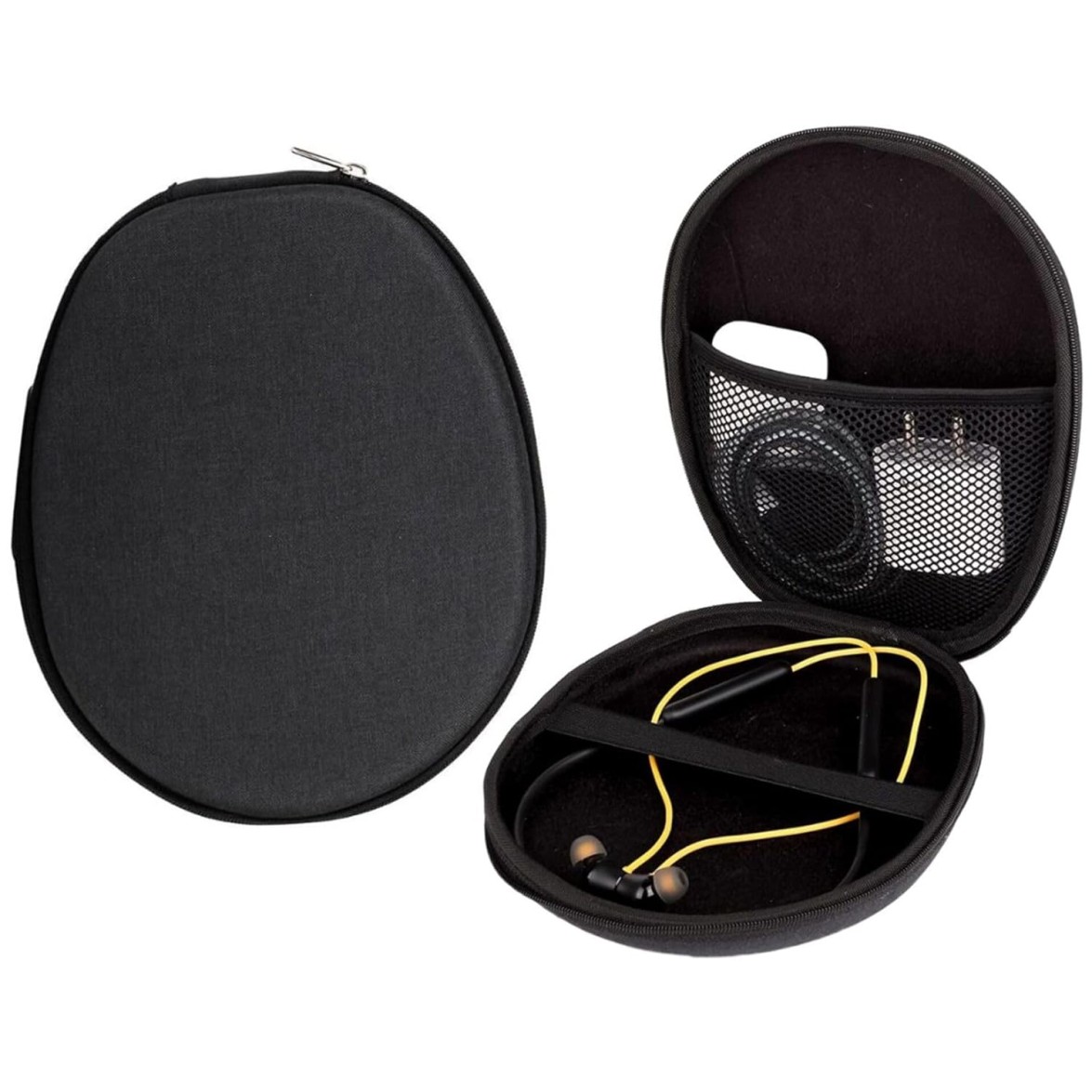 GadgetBite Neckband Case Hard EVA Material, Replacement Hard Shell for Neckband Headset Travel Carrying Bag Black