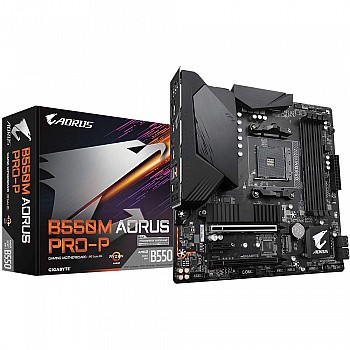 Gigabyte B550M AORUS PRO-P AMD Ryzen 5000 B550 Micro ATX M.2 Thermal Guard HDMI DVI USB 3.2 Gen 2 DDR4 Motherboard