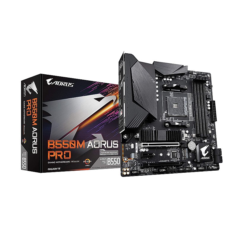 Gigabyte B550M AORUS PRO-P AMD Ryzen 5000 B550 Micro ATX M.2 Thermal Guard HDMI DVI USB 3.2 Gen 2 DDR4 Motherboard