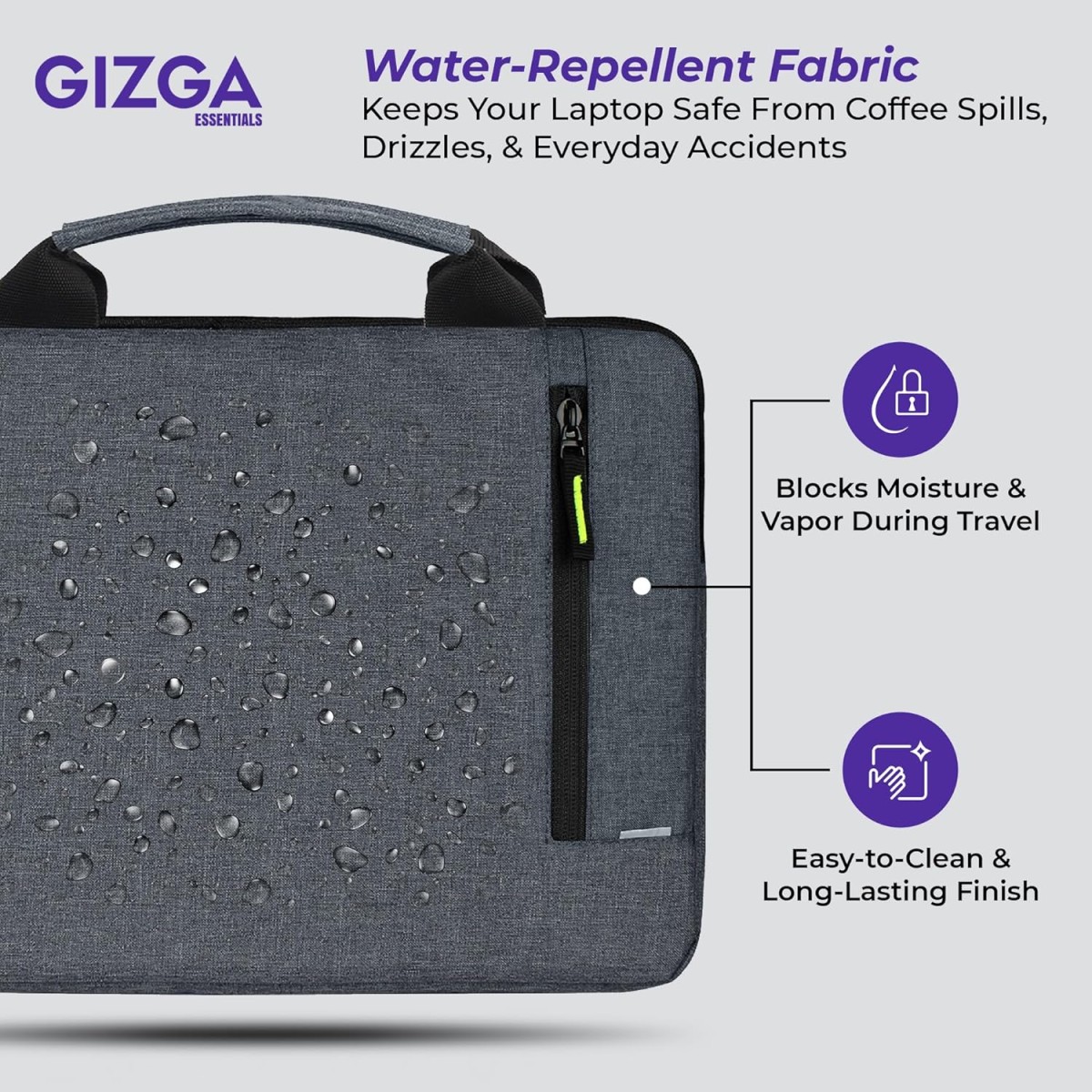 Gizga Essentials 14.1 Inch Laptop Sleeve Case Cover Pouch Bag with Handle & Front Pocket| Slim & Water-Resistant Nylon Fabric with Shockproof Foam Padding, Soft Lining & Premium Zipper Closure (Grey) Gizga Essentials 14.1 Inch Laptop Sleeve Case Cover Pouch Bag with Handle & Front Pocket| Slim & Water-Resistant Nylon Fabric with Shockproof Foam Padding, Soft Lining & Premium Zipper Closure (Grey)