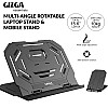 Gizga Essentials 2-in-1 Laptop Stand 360° Rotating 10 Adjustable Angles for All 12-15.6-Inch Laptops Notebook with Mobile Holder (Black)