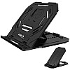 Gizga Essentials 2-in-1 Laptop Stand 360° Rotating 10 Adjustable Angles for All 12-15.6-Inch Laptops Notebook with Mobile Holder (Black)