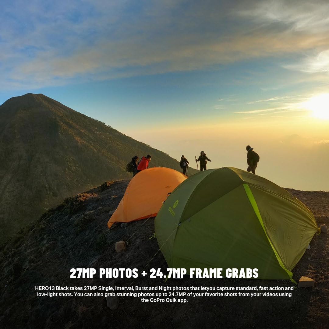 GoPro HERO13 Black - Waterproof Action Camera with 5.3K60 Video, 27MP Photo + Compatability with HB-Series Lenses(1-Yr International+1-Yr India Warranty) GoPro HERO13 Black - Waterproof Action Camera with 5.3K60 Video, 27MP Photo + Compatability with HB-Series Lenses(1-Yr International+1-Yr India Warranty)