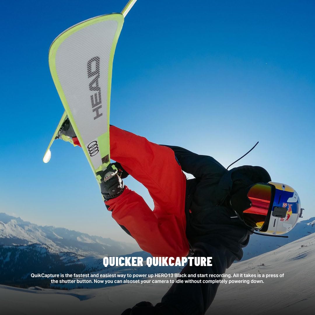 GoPro HERO13 Black - Waterproof Action Camera with 5.3K60 Video, 27MP Photo + Compatability with HB-Series Lenses(1-Yr International+1-Yr India Warranty) GoPro HERO13 Black - Waterproof Action Camera with 5.3K60 Video, 27MP Photo + Compatability with HB-Series Lenses(1-Yr International+1-Yr India Warranty)