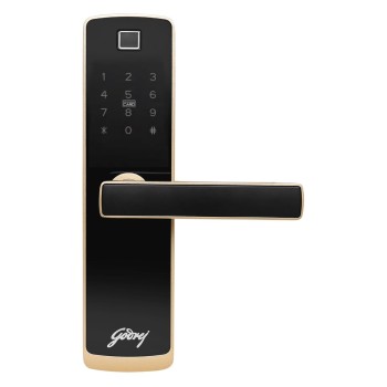 Godrej Catus Connect Digital Lock for Wooden Door | 5 in 1 Access I WiFi I Fingerprint I RFID Card I PIN Access I Mechanical Key I Champagne Gold Finish | Free Installation Godrej Catus Connect Digital Lock for Wooden Door | 5 in 1 Access I WiFi I Fingerprint I RFID Card I PIN Access I Mechanical Key I Champagne Gold Finish | Free Installation