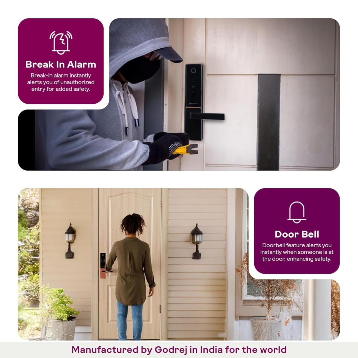 Godrej Smart Lock | The Only 7 in 1 NFC Digital Lock with Scheduled Biometric Access | VDP Compatible | Wooden Door in Home & Offices | Matte Black |3 Yrs Warranty |Made in India |Free Installation Godrej Smart Lock | The Only 7 in 1 NFC Digital Lock with Scheduled Biometric Access | VDP Compatible | Wooden Door in Home & Offices | Matte Black |3 Yrs Warranty |Made in India |Free Installation