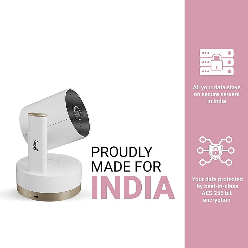 Godrej Spotlight Pan Tilt Smart WiFi Security Camera for Home with 360 Degree 2MP 1080p (Full HD) 