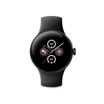 Google Pixel Watch 2 with The Best of Fitbit Heart Rate Tracking, Stress Management, Safety Features - Android Smartwatch - Obsidian Black Active Band - Wi-Fi
