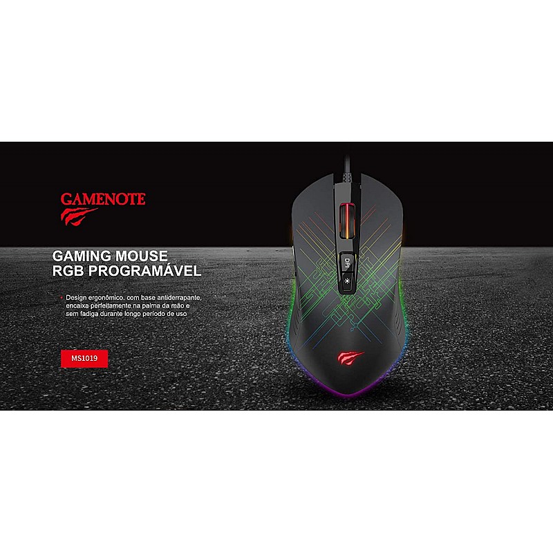 HAVIT GAMENOTE MS1019 RGB Backlit Programmable Gaming Mouse - 7 Buttons, 4800 DPI