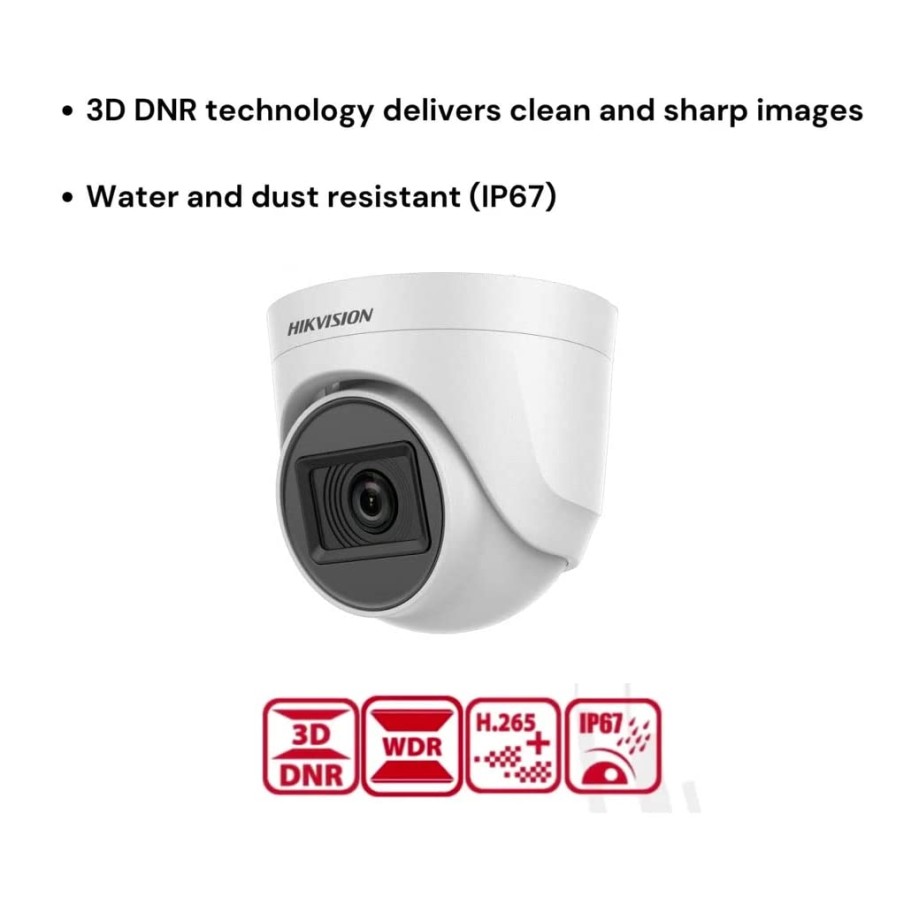 HIKVISION 2Mp Indoor Wired Color Camera for Dvr Ds-2Ce5Ad0T-Itp Eco Bnc/Dc, White - 1080P HIKVISION 2Mp Indoor Wired Color Camera for Dvr Ds-2Ce5Ad0T-Itp Eco Bnc/Dc, White - 1080P