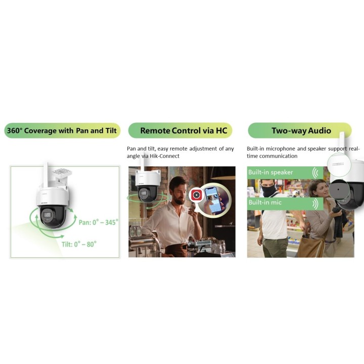 HIKVISION 4MP Smart 4G Hybrid Light Mini Pan/Tilt CCTV Camera |Human & Vehicle Detection | Support 4G LTE(Nano SIM) S-2DE2C400MWG-4G