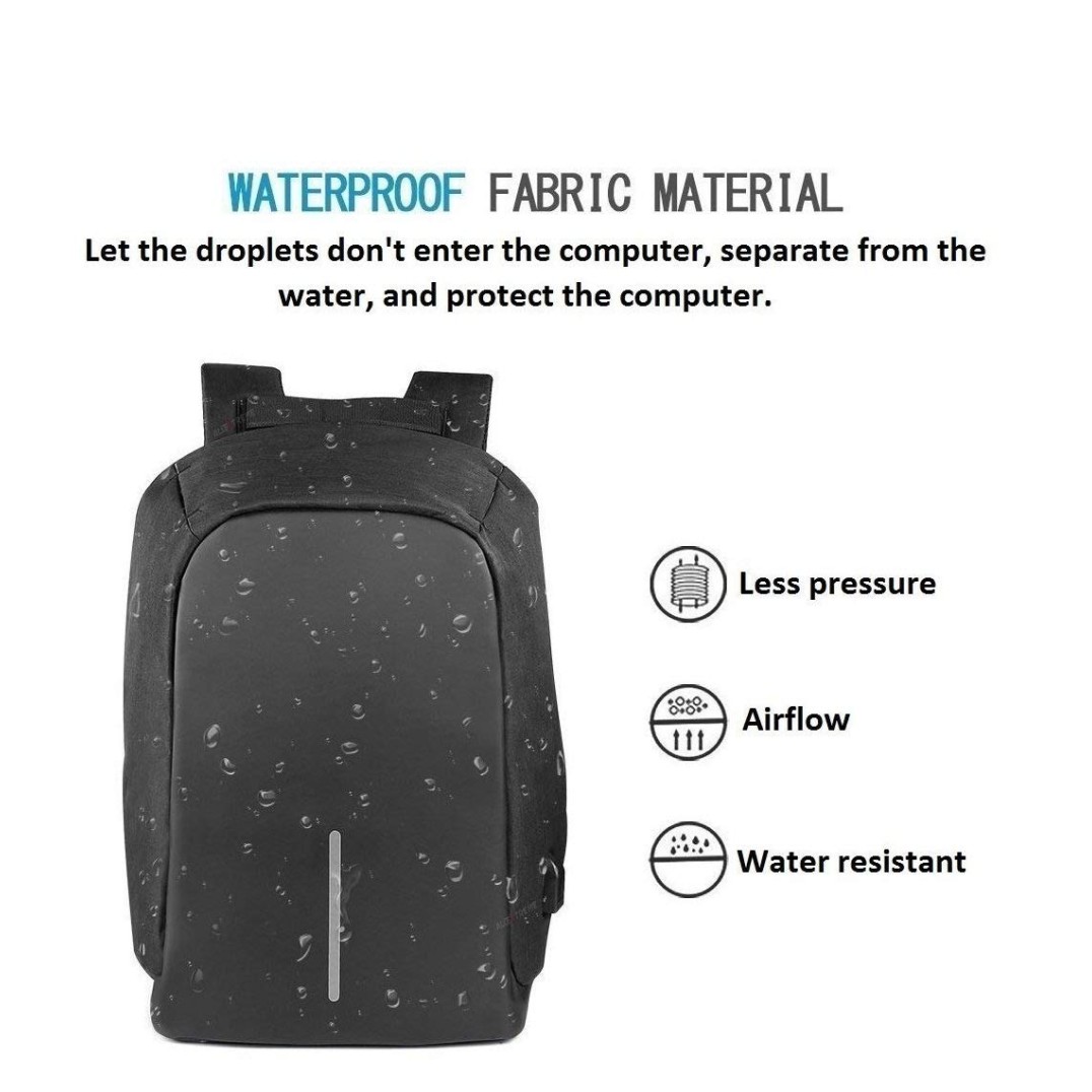 HOLME'S Anti-Theft Laptop Backpack/Laptop Bag/College Bag/School Bag/Casual Backpacks/Bags & Backpacks/USB Bag/Smart Bag/Travel Bag/with USB Charging Port (Black)