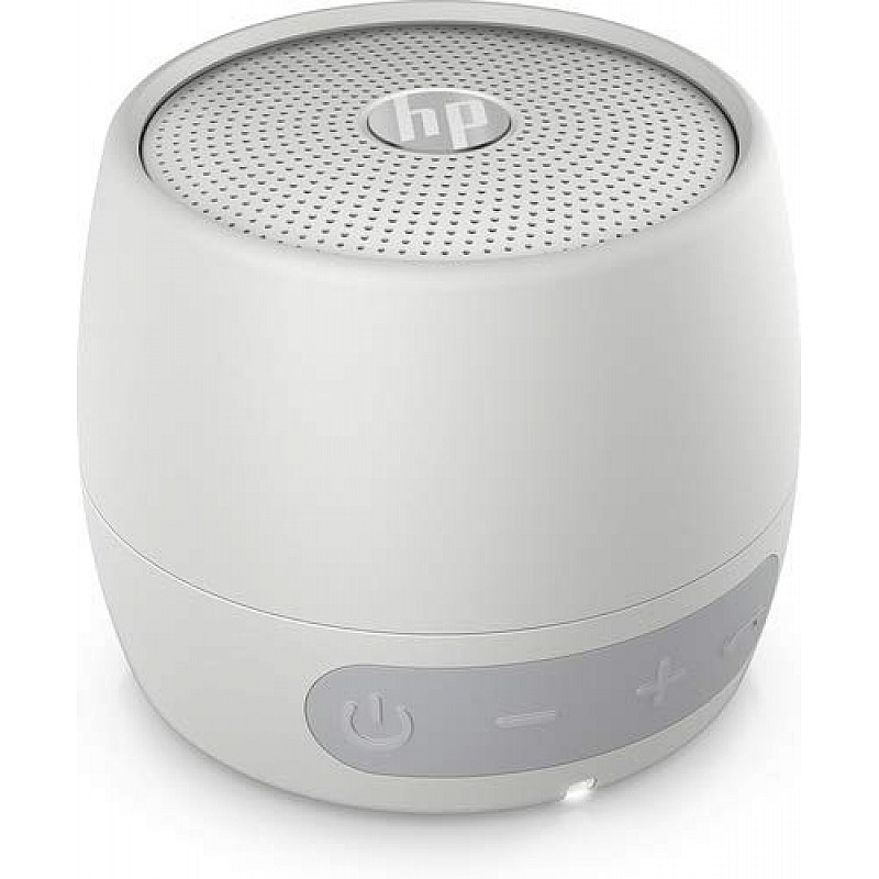 HP 360 Mono Portable Silver Bluetooth Speaker with Built-in Microphone Ip54 Dust and Water Resistance 2D801AA