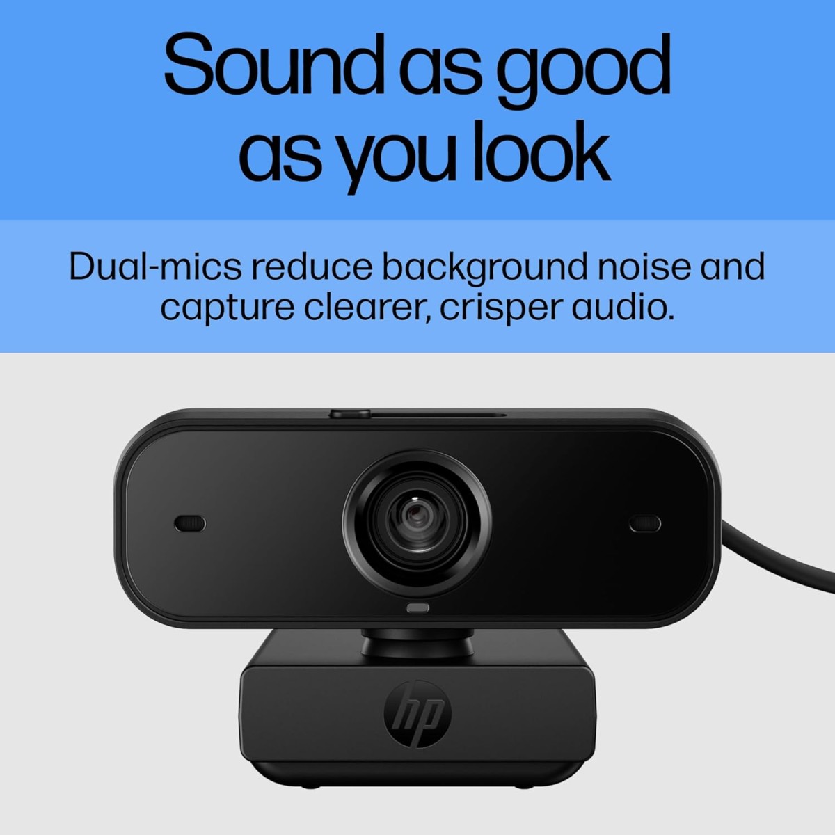 HP 430 FHD Webcam, 2MP, Portable Plug-and-Play Webcam with Dual mics and auto Adjustment