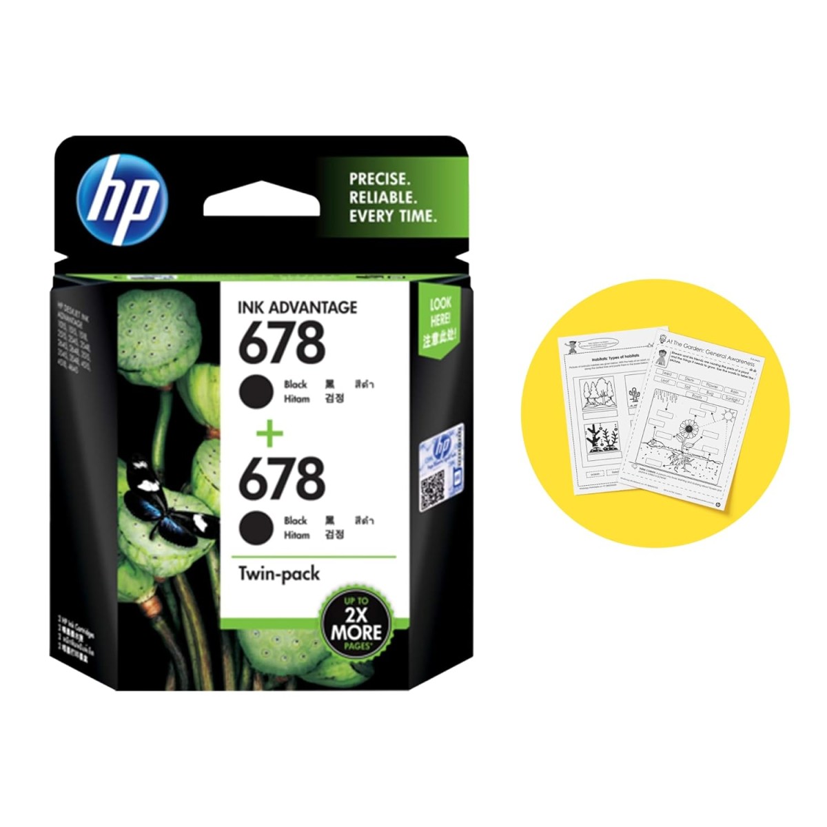 HP 678 2-pack Black Original Ink Advantage Cartridges HP 678 2-pack Black Original Ink Advantage Cartridges