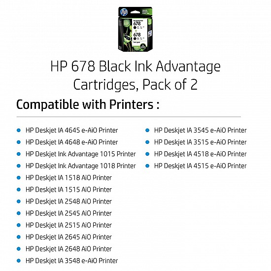 HP 678 Black Ink Advantage Cartridge (CZ107AA)