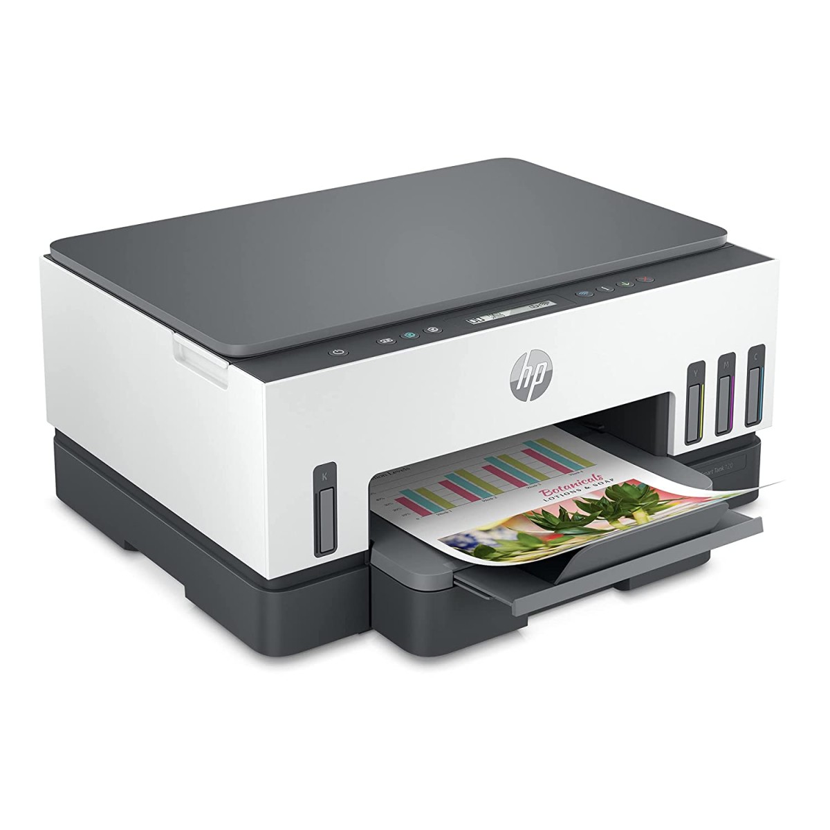 HP 720 WiFi Duplex Printer with Smart-Guided Button, Print, Scan, Copy and Wireless, Hi-Capacity Smart Tank with auto Ink and Paper Sensor