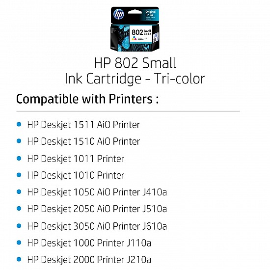 HP 802 Small Black Original Ink Cartridge