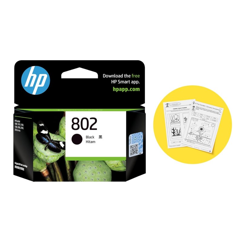 HP 802 Small Black Original Ink Cartridge