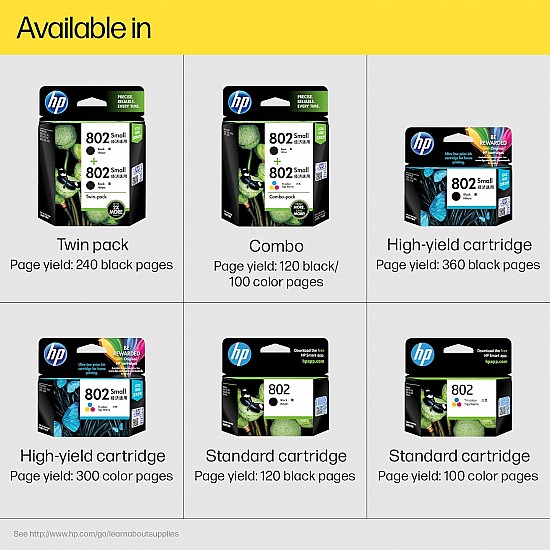 HP 802 Small Black Original Ink Cartridge