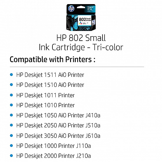 HP 802 Small Ink Cartridge - Tri-color