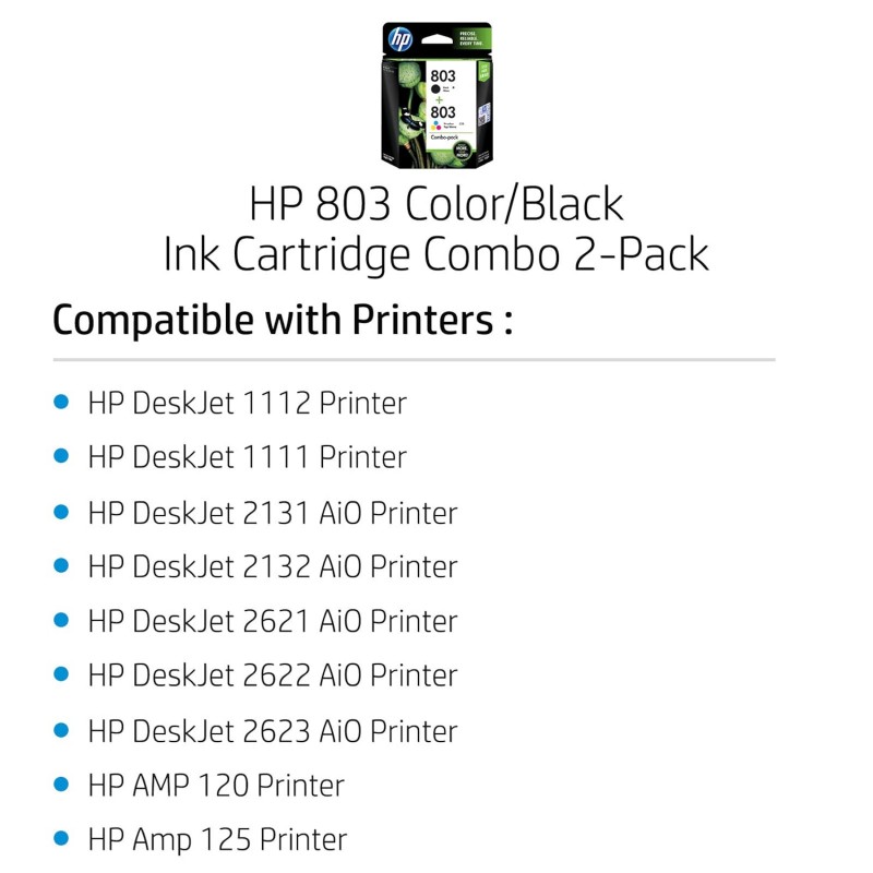 HP 803 Small Black Original Ink Cartridge HP 803 Small Black Original Ink Cartridge