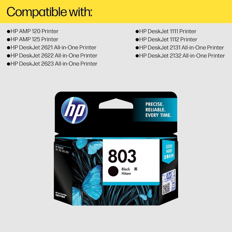 HP 803 Small Black Original Ink Cartridge HP 803 Small Black Original Ink Cartridge