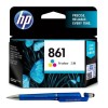 HP 861 Ink Cartridge (Colour) with 3in1 Multi-Function Mobile Phone Stand, Stylus Pen, Anti-Metal Texture Rotating Ballpoint Pen (Very Colors)