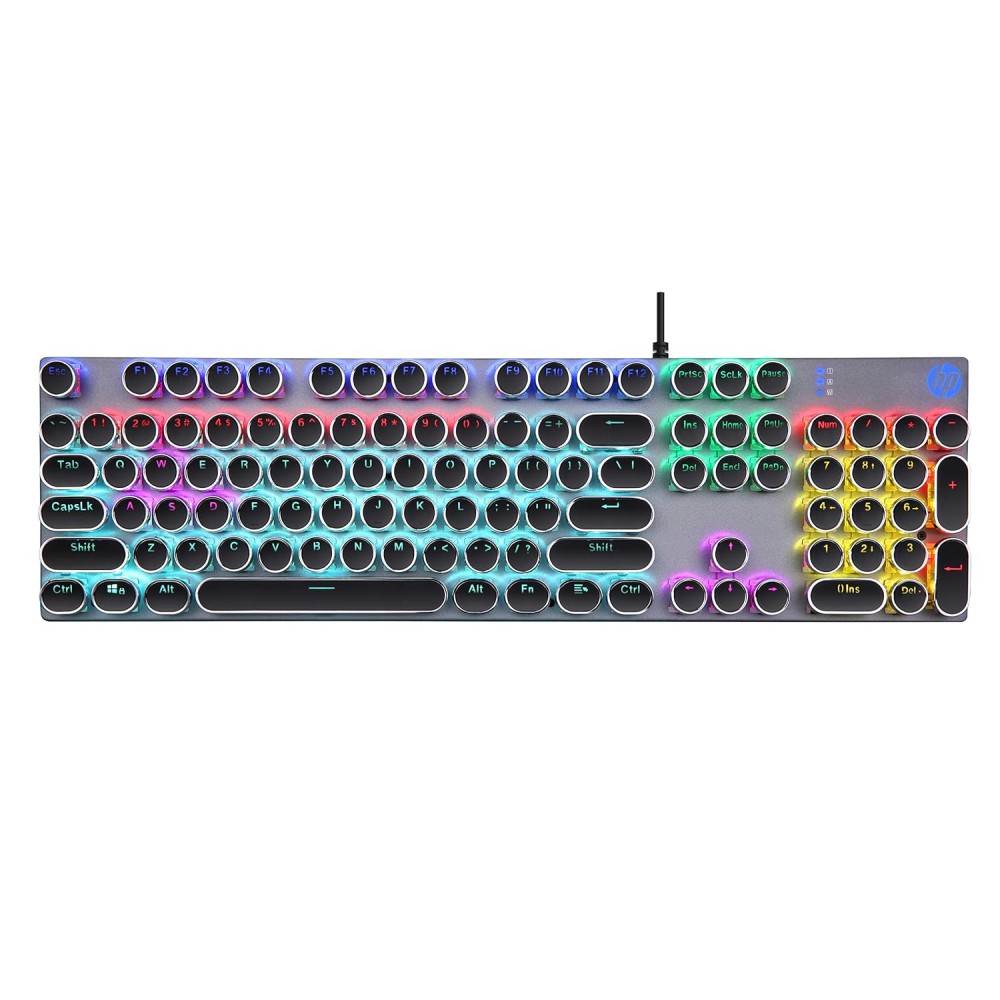 HP GK400Y Mechanical Gaming Keyboard/Light Sync Backlit/Auto-Sleep Mode/RGB Colour/Full-Size Mechanical Keyboard